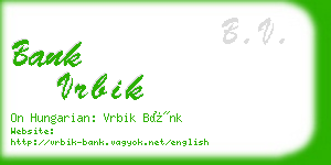bank vrbik business card